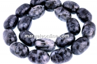 Margele larvikit, natural, tub rotunjit, 18.5x12.5mm