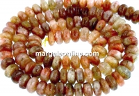 Natural sunstone, A+ grade, rondelle, 7mm