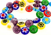 Margele Millefiori, disc, multicolor, 12mm