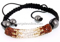 Bratara shamballa tub, smoked topaz - x1