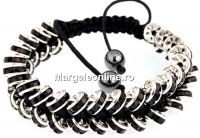 Bratara shamballa cu 44 rhinestone, jet - x1
