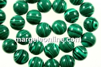 Margele malachit sintetic verde, rotund, 8mm