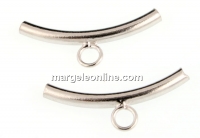 Accesoriu tub cu o bucla, argint 925 placat cu rodiu, 20x2mm - x1