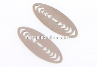 Link filigranat argint 925 placat cu rodiu, 15.5x5mm - x1