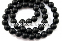 Margele onix negru mat, rotund, 12mm