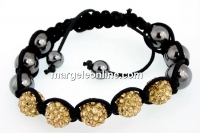 Bratara cu 5 margele shamballa light light topaz x1