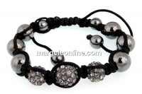 Bratara cu 3 margele shamballa black diamond - x1