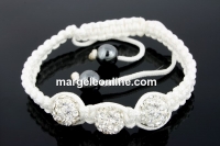 Bratara cu 3 margele shamballa crystal - x1