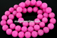 Margele jad, rotund, roz intens, 8mm