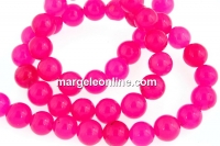 Margele jad, rotund, ciclam, 8mm