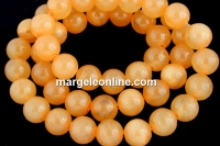 Margele jad, rotund, portocaliu pastel, 8mm