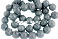 Margele jad, rotund, gri, 10mm