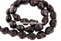Margele craniu, magnezit negru, 13x12mm - x4