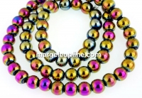 Margele hematit multicolor, rotund, 4mm