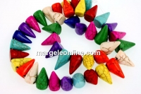 Margele magnezit multicolor, spikes, 15mm