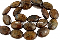 Margele bronzit, oval plat, 18x13mm