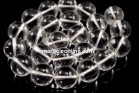 Margele cuart natural de stanca, rotund, transparent, 6.5mm
