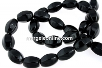 Margele onix negru, oval fatetat, 14x10mm