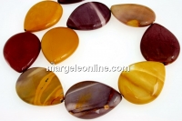 Margele mookaite natural, picatura plata, 40x30mm