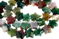 Margele agate indiene, stea, 12mm