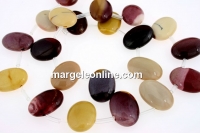 Margele mookaite, oval plat, 18x13mm