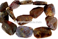 Margele pietersite natural, dreptunghi fatetat rasucit, 30x24mm