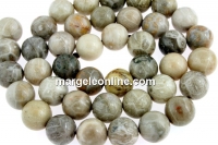 Margele coral fosil, rotund, 10mm