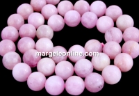 Margele Kunzit roz, grad A+, natural, rotund, 7mm
