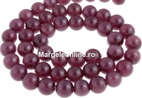 Cat eye beads, round, purple garnet, 8mm