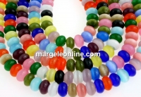 Margele ochi de pisica, rondele, multicolor, 8x5mm