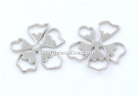 Link floare, argint 925 placat cu rodiu 18x17mm - x1
