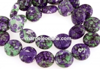 Margele rain flower, disc plat, 15.5mm