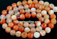 Margele din agate dantelate, rotund fatetat, 4mm