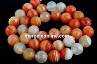 Margele agate dantelate, rotund fatetat, 12mm