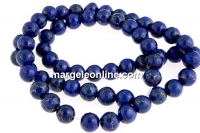 Margele turcoaz cu insertie de pirita, albastru lapis rotund, 7mm