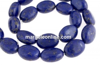 Margele turcoaz cu insertie de pirita, oval plat, 17x12.5mm