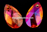 Swarovski, pandantiv picatura, astral pink, 16mm - x1