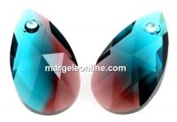 Swarovski, pandantiv picatura, burgundy-blue zircon blend, 16mm - x1