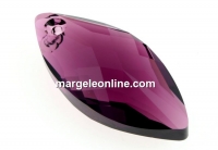 Swarovski, pandantiv navette, amethyst, 30mm - x1
