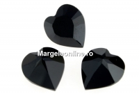 Swarovski, fancy chaton inima, jet, 6.6x6mm - x4