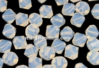 Swarovski, margele bicone, white opal, 4mm - x20