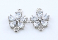 Link floare, argint 925 placat cu rodiu 15x10.5mm - x1