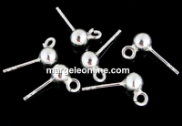 Tortite cercei cu bila 4mm, argint 925, 13mm - x1per