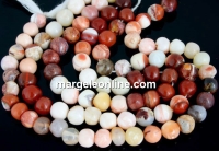 Margele mexican fire opal, rotund neregulat, 6-6.5mm