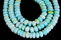 Margele opal peruvian albastru, rondele neregulate, 8.5-9.5mm