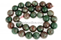 Margele granat verde natural, rotund, 12mm