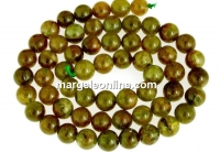 Margele granat grosular oliv natural, rotund, 7mm