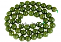 Margele granat grosular oliv natural, rotund, 8.5mm
