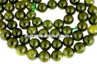 Margele granat grosular oliv natural, rotund, 11mm