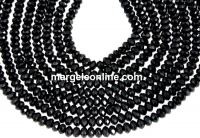 Margele spinel negru natural, rondele fatetate, 4mm
